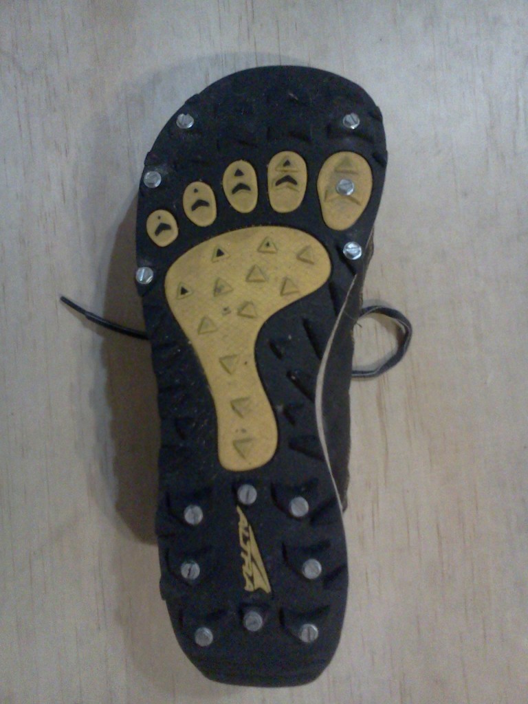 diy studded shoes for running on ice